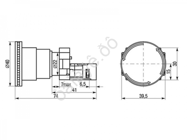 Кнопка XB2-BS поворотная красная грибок NC
