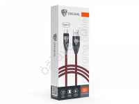 Дата-кабель универ. USB--Type-C, 1м,2А, кожаная оплётка, черный