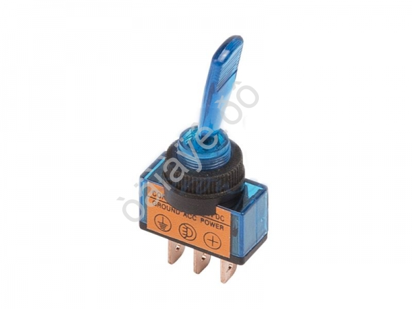 Тумблер 12V 20A (3с) ON-OFF однополюсный LED синий/10