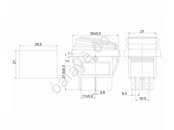 Переключатель 250V 15А (4с) ON-OFF синий с подсветкой ВЛАГОЗАЩИТА (RWB-507) REXANT