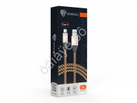 Дата-кабель универ. USB--Type-C, 1м,2А, кожаная оплётка, золотистый