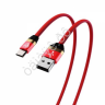 Дата-кабель универ. USB--Type-C, 1м,3А,быстрая зарядка QC3.0, тканевая оплётка, красный