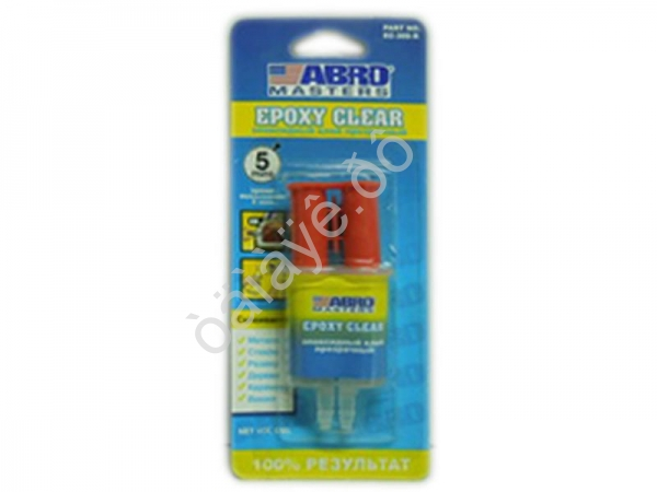 Клей эпоксидный прозрачный в шприце 6мл. EC-300-R ABRO /1/12