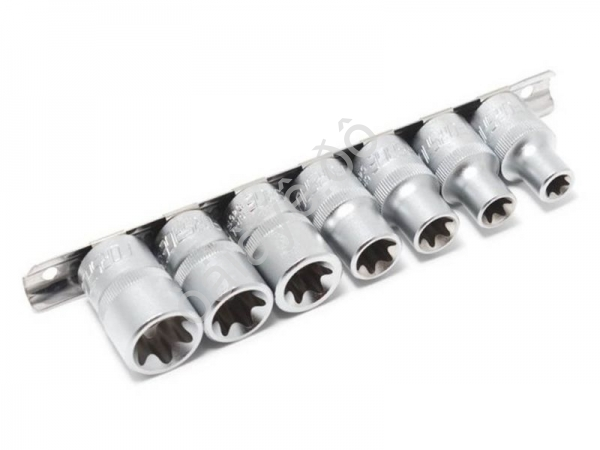 Головки Е-профиль, набор 7пр., 1/2" (E10, E12, E14, E16, E18, E20, E22) Forsage