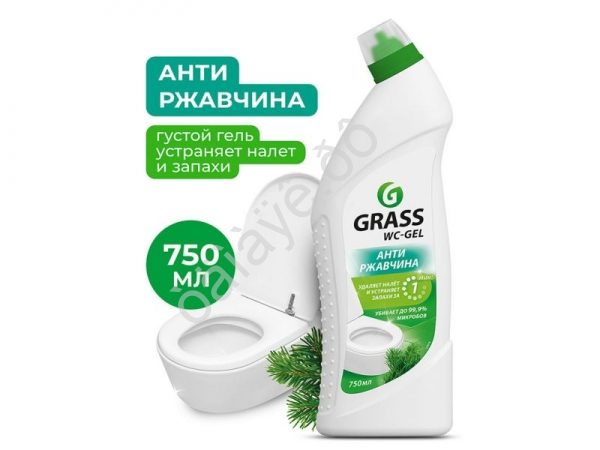 Очиститель WC-GEL ср-во д/чистки унитазов, кафеля, фаянса GRASS Кислотное чистящее 750мл /1/12 Очиститель WC-GEL ср-во д/чистки унитазов, кафеля, фаянса GRASS Кислотное чистящее 750мл /1/12