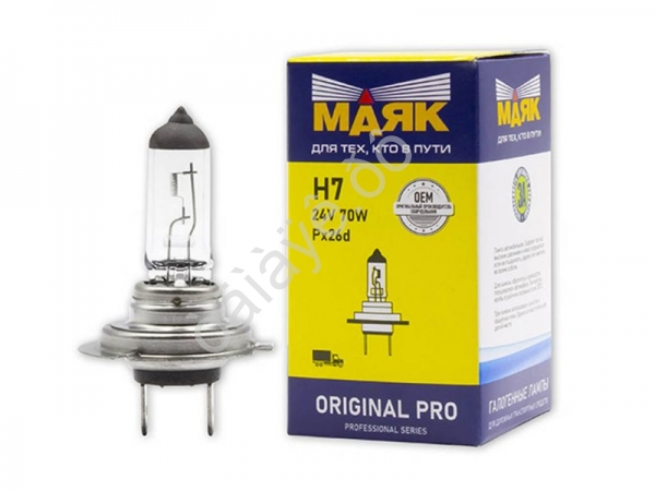 Лампа МАЯК ORIGINAL PRO Н7 24 70W Px26d Лампа МАЯК ORIGINAL PRO Н7 24 70W Px26d
