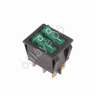 Переключатель 250V 15А (6с) ON-OFF зеленый с подсветкой ДВОЙНОЙ (RWB-511, SC-797) REXANT