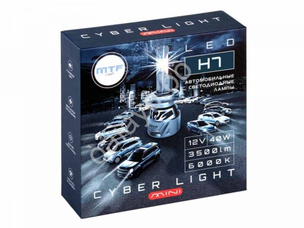 Светодиодные лампы MTF Light серия CYBER LIGHT MINI H7/18, 12V, 45W, 3750LM, 6000K, кулер, к-т