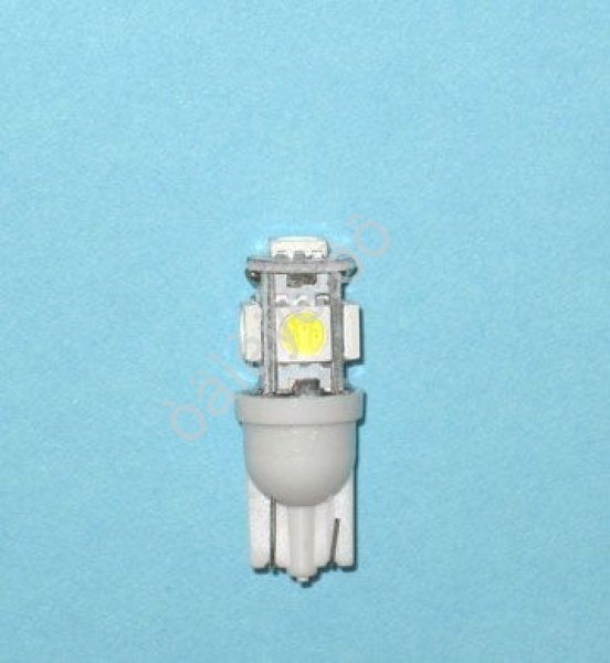 Светодиод 12V T10 5SMD (5050) W2,1x9,5D WHITE "Маяк" /10
