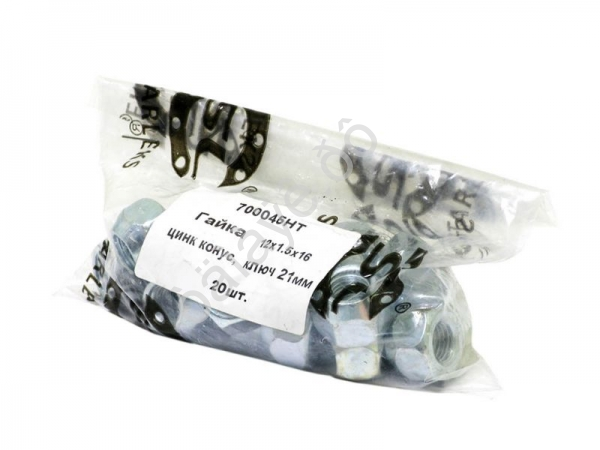 Гайка М12*1,50*17, открытая, конус (без бурта), ключ 21, цинк /20 Гайка М12*1,50*17, открытая, конус (без бурта), ключ 21, цинк /20