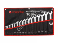 Набор ключей комбинированных, 16пр.(6-19, 22, 24мм),на полотне Forsage
