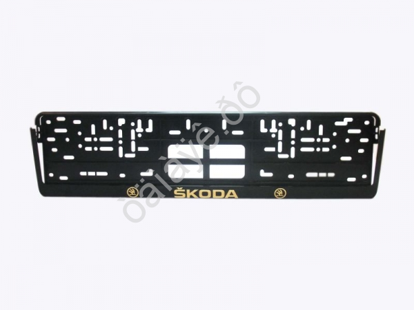 Рамка под номер с защёлкой золото SKODA 1/30