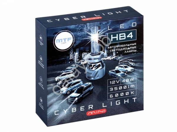 Светодиодные лампы MTF Light серия CYBER LIGHT MINI HB4(9006), 12V, 45W, 3750LM, 6000K, кулер, к-т