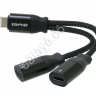Адаптер разветвитель 2 в 1 для зарядки и проигрывания Lightning IPhone через Lightning Awei CL-72