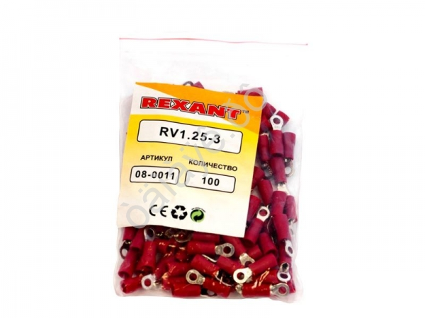 Клемма с изол. кольцо REXANT Ø3,2мм (100шт) VR 125-3