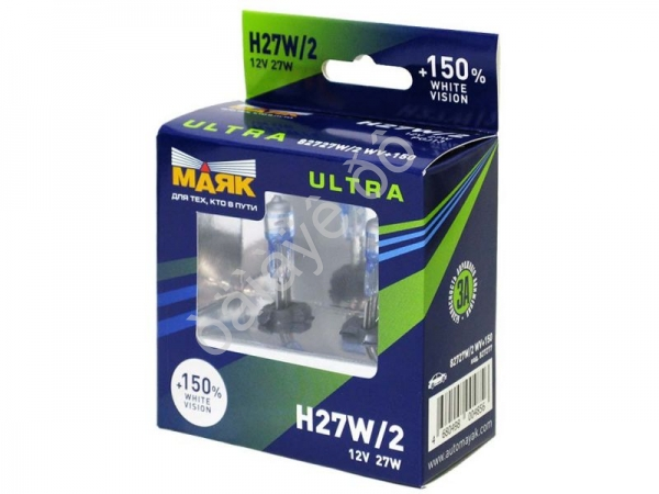 Лампа МАЯК ULTRA H27 12V 27W PGJ13 WHITE VISION+150% Лампа МАЯК ULTRA H27 12V 27W PGJ13 WHITE VISION+150%