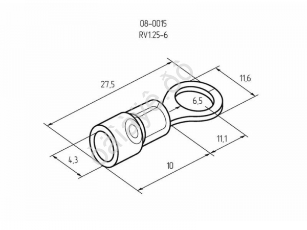 Клемма с изол. кольцо REXANT Ø6,5мм (100шт) VR 125-6 Клемма с изол. кольцо REXANT Ø6,5мм (100шт) VR 125-6