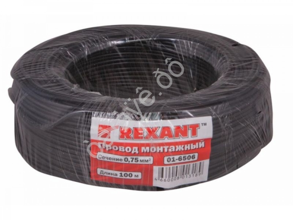Провод  одинарный (0,75) REXANT черный (100м) 1/10