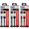 USB кабель Lightning, 1.5м, 2.4А, тканевая оплетка, быстрая зарядка, NG USB кабель Lightning, 1.5м, 2.4А, тканевая оплетка, быстрая зарядка, NG