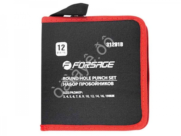 Набор пробойников 12пр. (3-10,12,14,16,19мм),в сумке Forsage