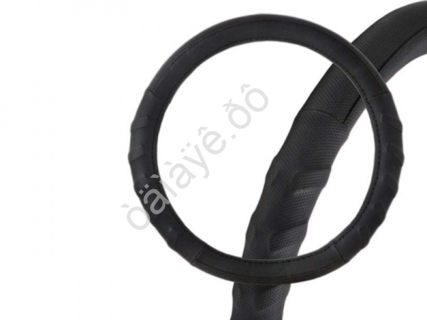 Оплетка руля кожаная М "SKYWAY" перф., под пальцы, Черная ECO