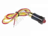 Индикатор Малый Ф8 12v c проводом красный LED 1/10