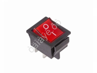 Выключатель клавишный 250V 16А (4с) ON-OFF красный с подсветкой (RWB-502, SC-767, IRS-201-1) REXANT