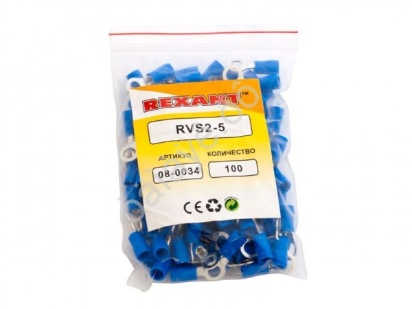 Клемма с изол. кольцо REXANT Ø5,3мм (100шт)