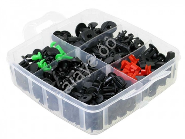 Набор клипс для авто 1240пр.+ набор для демонтажа и хомутов