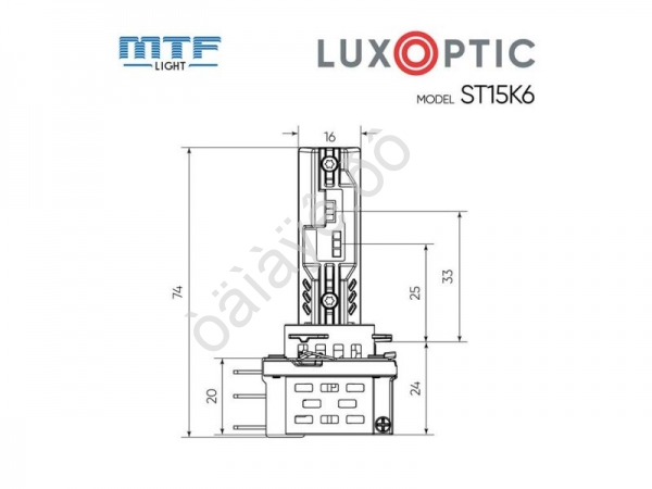 Светодиодные лампы MTF Light серия LUXOPTIC H15, 12W, 22W, 2200LM, 6000K, к-кт.