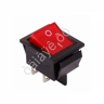 Выключатель клавишный 250V 20А (4с) ON-OFF красный  с подсветкой (RWB-502, SC-767, IRS-201-1)  REXANT