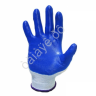 Перчатки нейлоновые  с нитриловым обливом (синие) /12/300