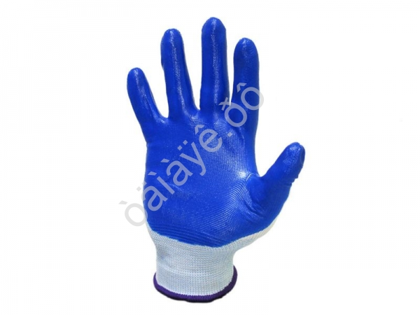 Перчатки нейлоновые  с нитриловым обливом (синие) /12/300