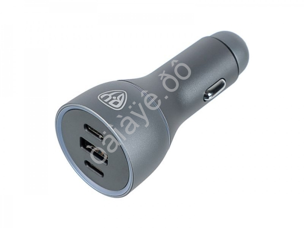 АЗУ в прикуриватель  с подсветкой 12/24 В, 100 Вт QC, PD 2*Type-c/USB-A, алюминий, пластик