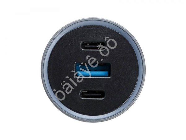 АЗУ в прикуриватель  с подсветкой 12/24 В, 100 Вт QC, PD 2*Type-c/USB-A, алюминий, пластик