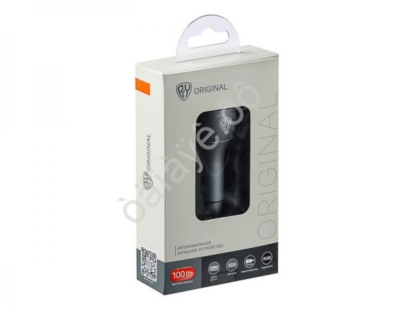 АЗУ в прикуриватель  с подсветкой 12/24 В, 100 Вт QC, PD 2*Type-c/USB-A, алюминий, пластик