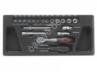 Набор инструментов 1/4"6 гр.(4-14мм трещотка 72 зуб,вороток 115мм,удлинители 50-100мм, кардан шарнир Partner