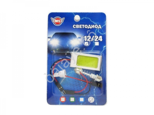 Площадка светодиодная 42х22мм T10, Т11 - COB белый /1/500_