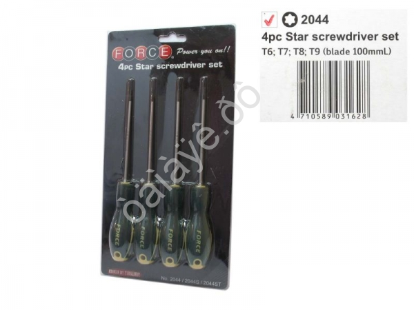 F2044 Набор отверток 4 предм.  TORX (Т6;Т7;Т8;Т9) /10/40