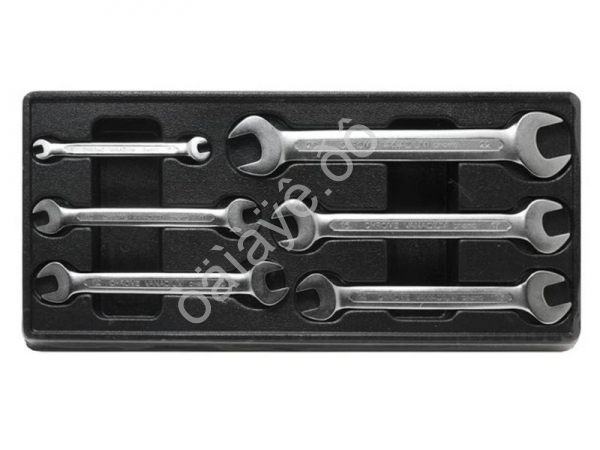 Набор ключей рожковых (6х7, 10х11, 12х13, 14х15, 16х17, 20х22мм)6 пр, в лотке Partner