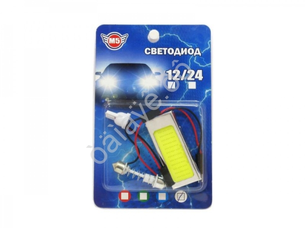 Площадка светодиодная 52х22мм T10, Т11 - COB белый /1/500_