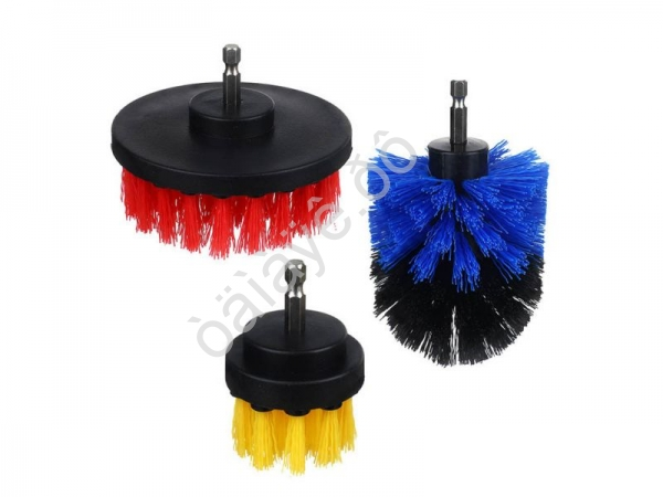 Набор насадок щеток, универсальный, для дрели-шуруповерта 3 насадки, блистер ЕРМАК