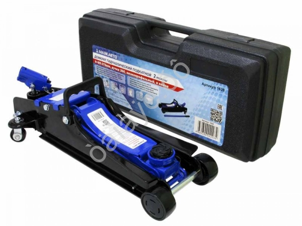 Домкрат гидравлический подкатной 2т h=85-375мм, ручка 360, низкопроф., в кейсе,МАЯКАВТО™/1_