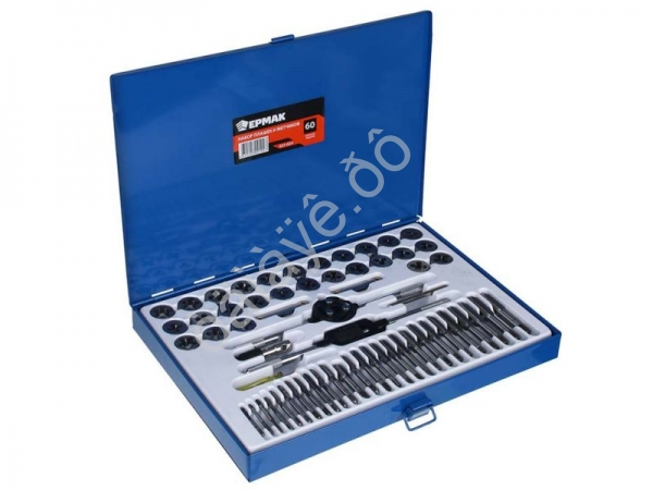 Набор плашек и метчиков 60шт ЕРМАК Набор плашек и метчиков 60шт ЕРМАК