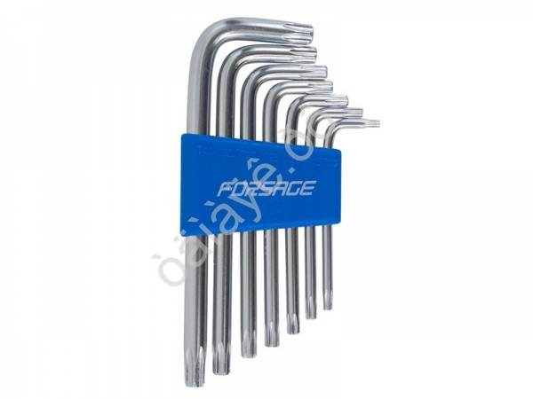 Ключи Г-образные TORX, набор 7пр. (Т10, Т15, Т20, Т25, Т27, Т30, Т40) Forsage Ключи Г-образные TORX, набор 7пр. (Т10, Т15, Т20, Т25, Т27, Т30, Т40) Forsage