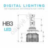 Светодиодные лампы MTF LIGHT серии DIGITAL LIGHTING НB3, 12V, 55W, 4500lm, 3000-7000K, управление со смартфона, аналоговое и пульт ДУ, к-кт.