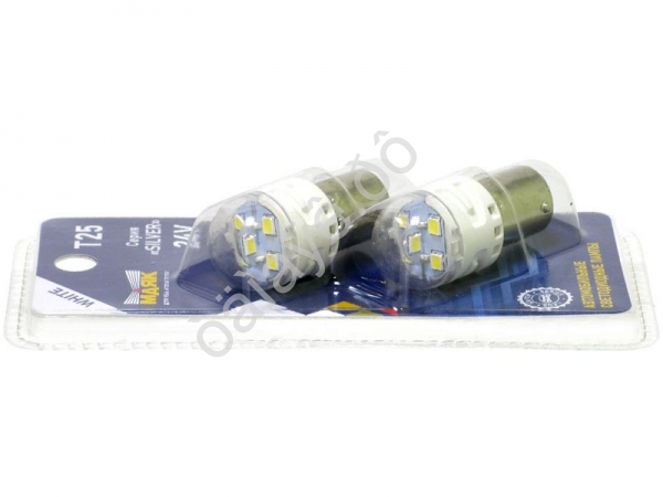 Светодиод 24V T25 6SMD(2835) BA15s WHITE SILVER SL22