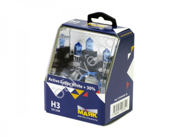 Лампа МАЯК Active H3 12V 55W PK22s Super White +30% /1/6/60 Лампа МАЯК Active H3 12V 55W PK22s Super White +30% /1/6/60