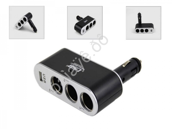 Разветвитель гнезда прикуриват. WF 100 3гн+1 USB 12/24В /1/100_