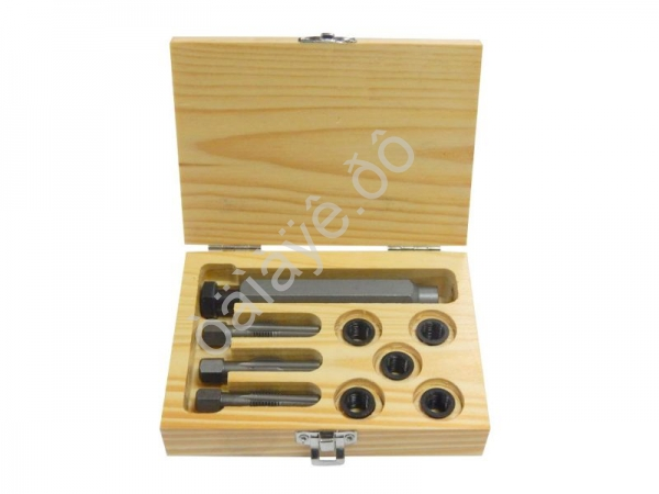 Набор метчиков и футорок для восстановления резьбы свечей накаливания 9пр. (M10x1.25-5шт) Partner